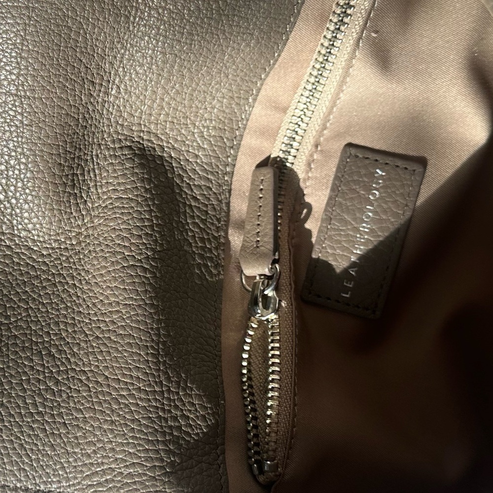 Classic Pebbled Leather Crossbody Bag in Taupe - Picture 2 of 3
